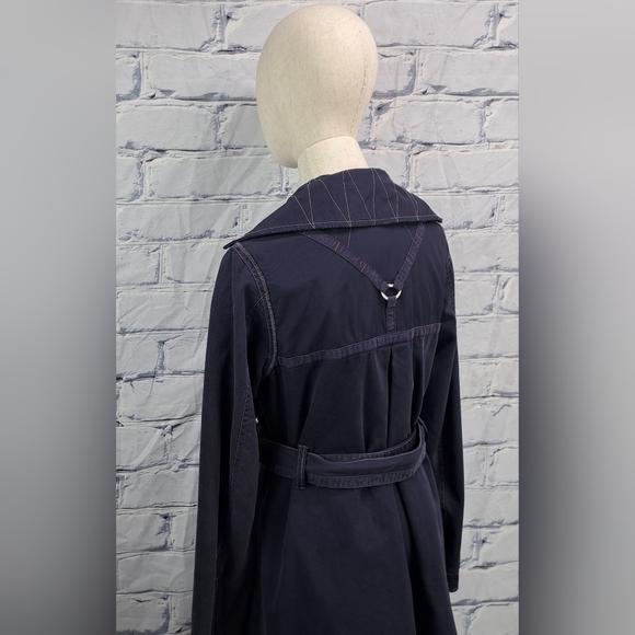 Diesel Women's Trench Coat Jacket Denim Cotton Belted High Quality size Small - Picture 8 of 14